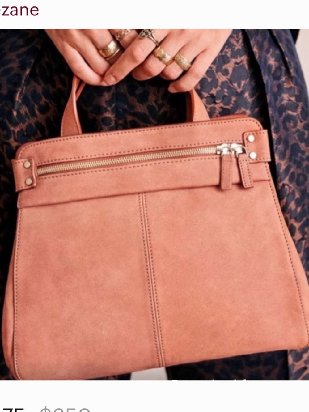 Petite Sam Suede Top-Handle Bag in Blush